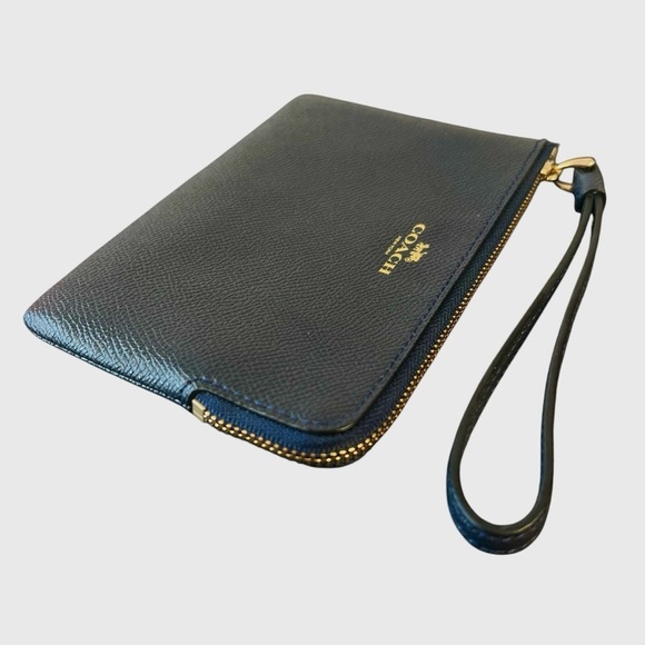 Coach Navy Blue Pebbled Wristlet - Picture 7 of 7